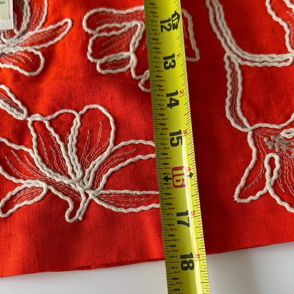 Alex Marie Bright Orange Wide-Leg Embroidered Hem Pants - Picture 12 of 13
